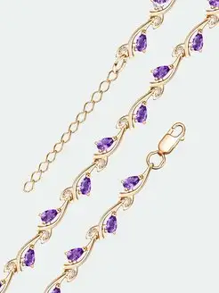 Браслет женское украшение из серебра с аметистом и фианитами Торговый дом Ювелир Холдинг 151809707 купить за 2 850 ₽ в интернет‑магазине Wildberries